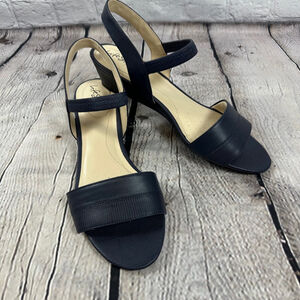 Life Stride Women’s Yuma Wedge Slingback Sandals Lizard/Silky Navy 11M NEW